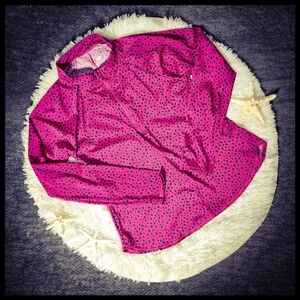 Large High-Neck Magenta Spotted all in motion Long Sleeve Swim Shirt